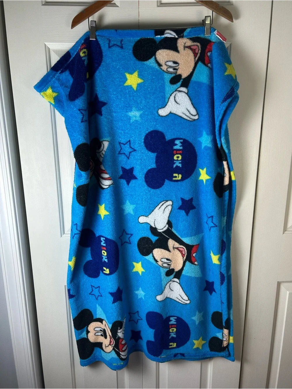 Disney Mickey Mouse Blue Baby Toddler Blanket Throw Yellow Stars Jay Franco